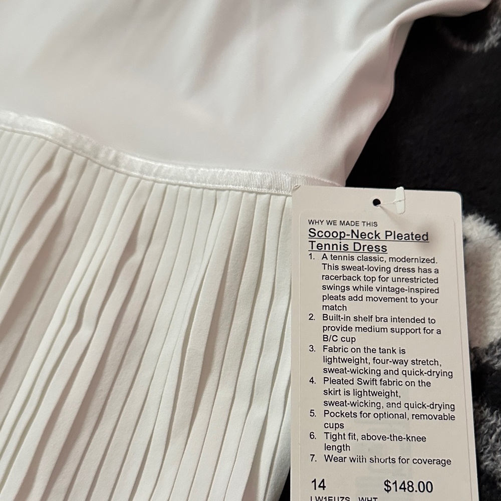 White Pleated Tennis Dress - Picture 2 of 10